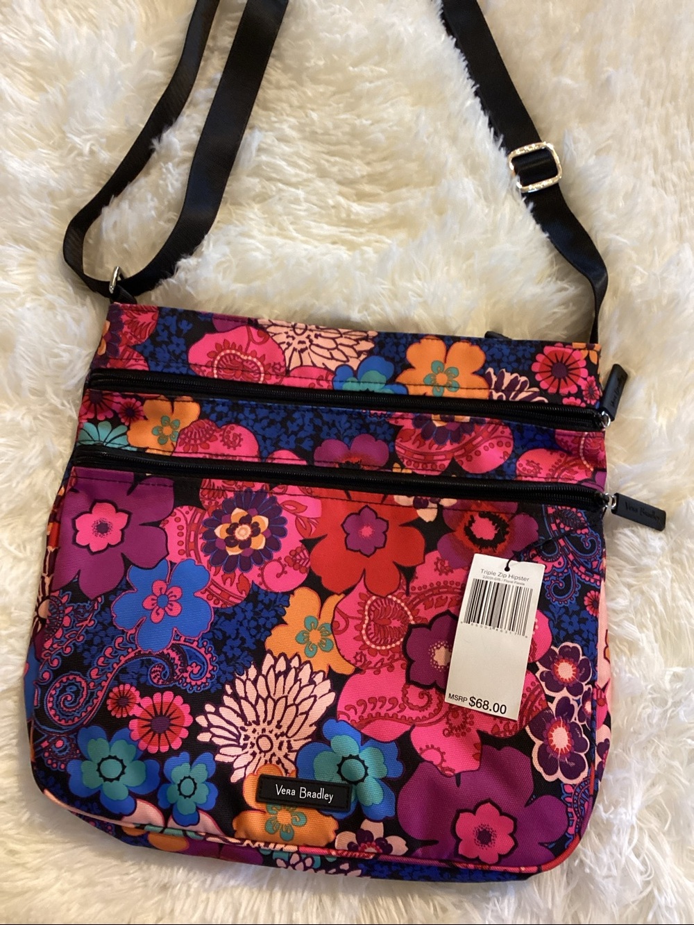 Vera Bradley tripled zip hipster crossbody in floral fiesta. 🌸NEW with tags🌸